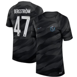 Youth 2023-24 Chelsea Bergstrom 47 Goalkeeper Black Authentic Jersey