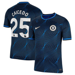 Youth 2023-24 Chelsea Caicedo 25 Away Navy Authentic Jersey