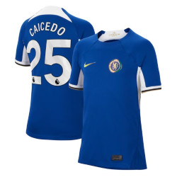 2023-24 Chelsea Caicedo 25 Home Blue Authentic Jersey