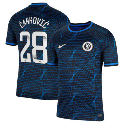 2023-24 Chelsea Cankovic 28 Away Navy Authentic Jersey