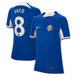 Women 2023-24 Chelsea Enzo 8 Home Blue Authentic Jersey