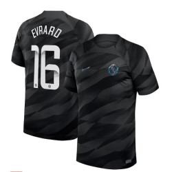 Youth 2023-24 Chelsea Nicky Evrard 16 Goalkeeper Black Authentic Jersey
